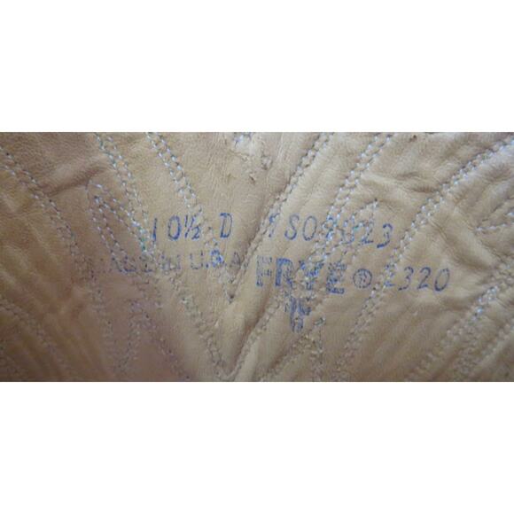 Frye Made in USA Brown Leather Cowboy Boots 10.5D Vintage 90s - Picture 11 of 11